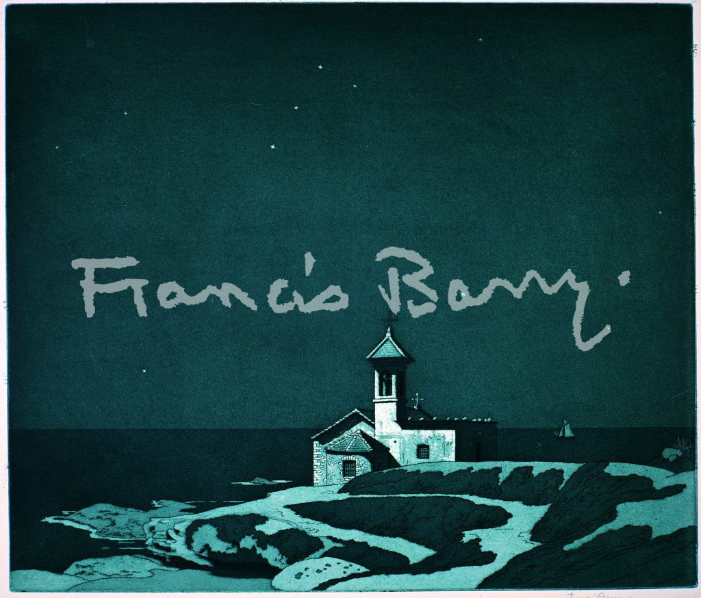 Etching, Aquatint, Chapel, Ampelio, Sky, Stars