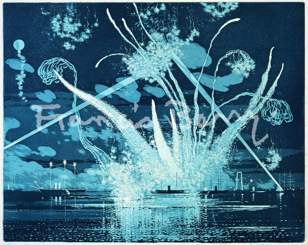 Etching, Aquatint, Cowes Regatta