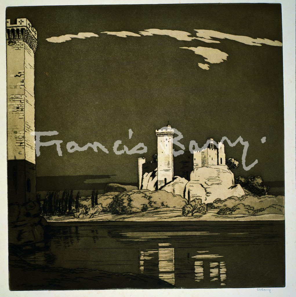 Etching, Sepia, Cahteau, Beaucaire