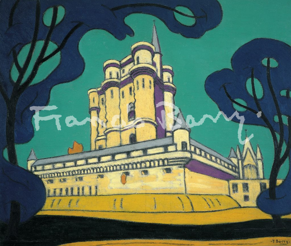 sir claude francis barry, vincennes, oil on board, colour france
