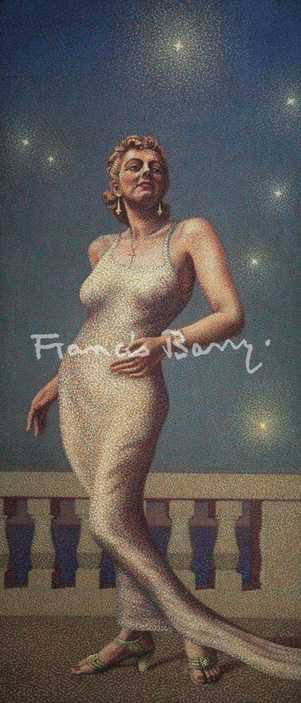 sir claude francis barry, portrait, young, Britannia, pointillism.