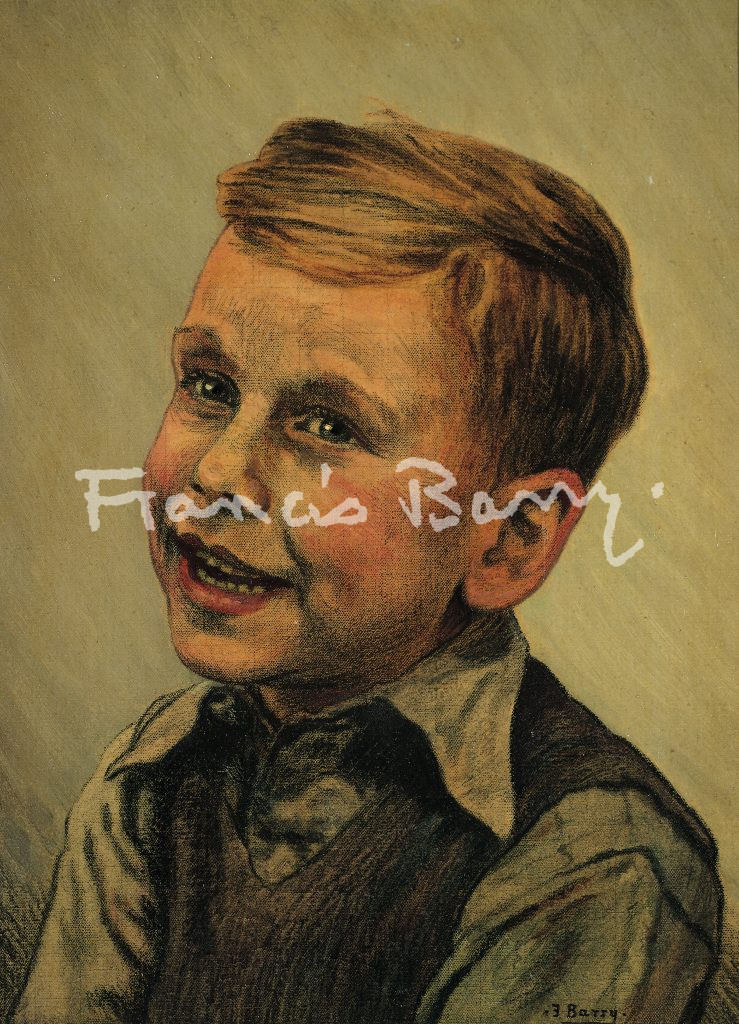 sir claude francis barry, boy, portrait, oil on canvas